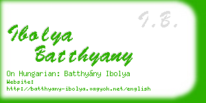 ibolya batthyany business card